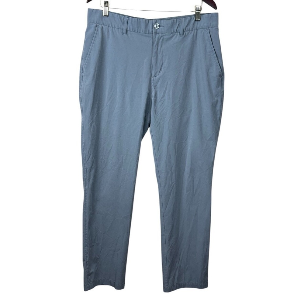 1764 Performance Pants Mens 36 x 32 Gray Stretch‎ Chino Trouser Golf Zip Fly